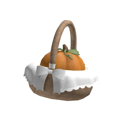 ♡ (Holdable) White Gingham Pumpkin Basket