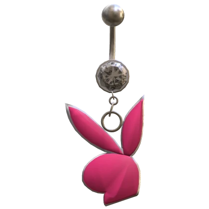 2000s McBling Bunny Y2K Belly Piercing (Hot Pink)