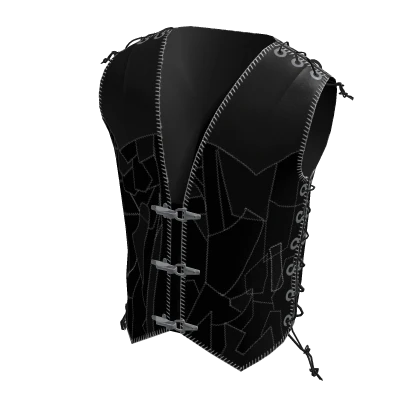 Biker Black Leather Goth Vest