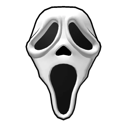 Cartoony Screaming Ghost Face Mask