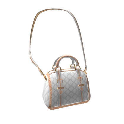 Glittering Gold Mini Lux Bag in White