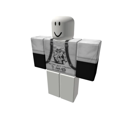 Emo White Shirt y2k Grunge with Backpack Black