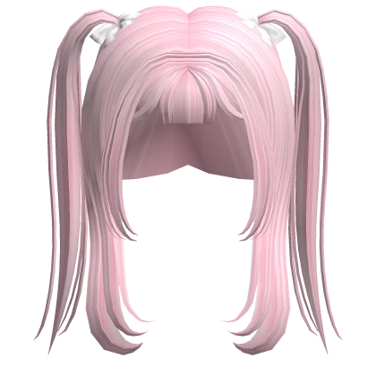 Long Pigtails with White Bows