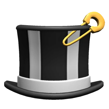 Black and White Top Hat w/ Gold-Clip