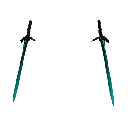 Blue Void Floating Dual Swords - Cartoony Outline