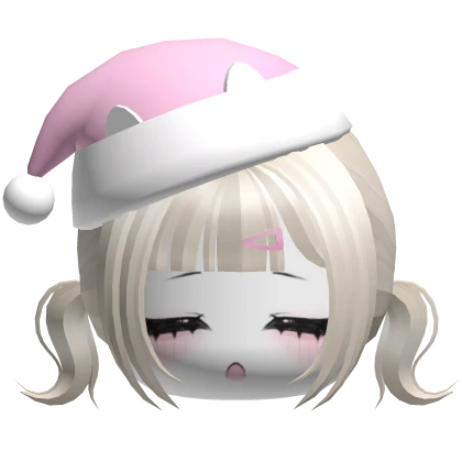♡ cutecore christmas kitty hat short w face blonde