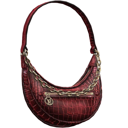 Luxury Designer Purse ( Red Crocodile Print )