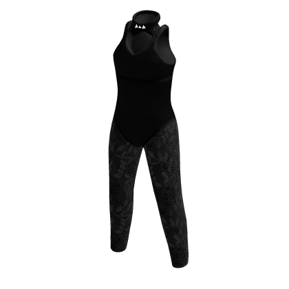 🫧 Goth Lace Bodysuit in Black with Studs