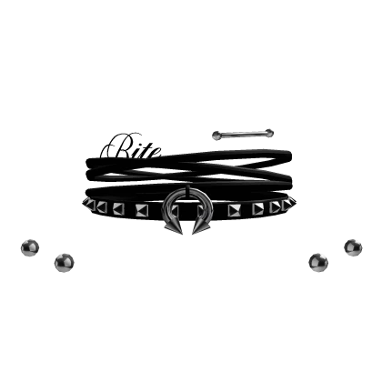 emo studded pierced black chocker w tattoo