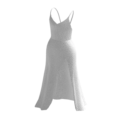 White Long Slip Sheer Dress