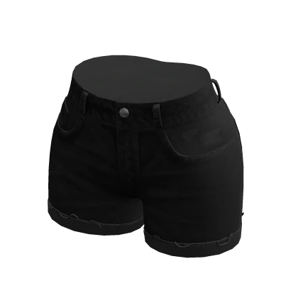 Ripped Black Emo Jean Shorts