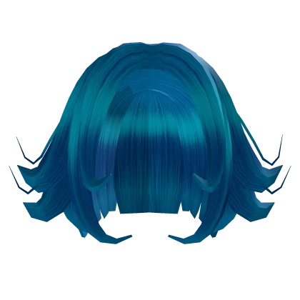 Blue Messy Bob