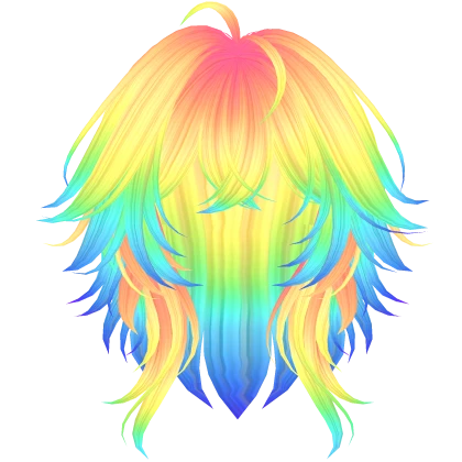 Super Fluffy Anime Short Cut Hairstyle (Rainbow)