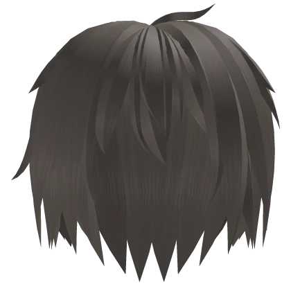 emo anime protagonist boy hair messy ash brown