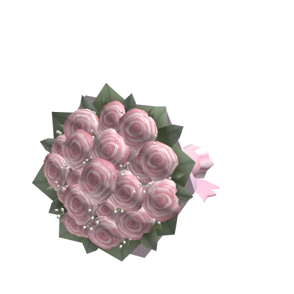 (Right) Holdable Pink Valentines Flower Bouquet