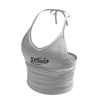 White Y2K Dream Halter Top