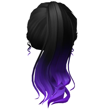 Halloween Black & Purple Wavy Ponytail