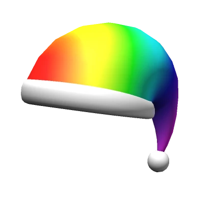 Cartoony Rainbow Santa Hat