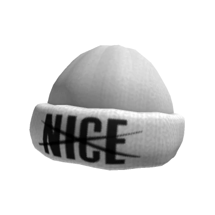 White "Nice" Beanie