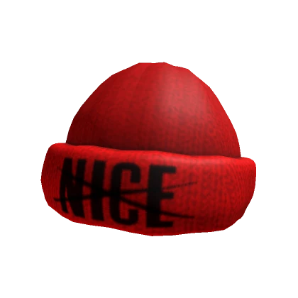 Red "Nice" Beanie