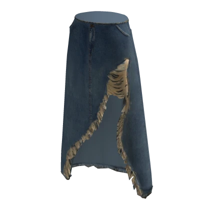 Long Denim Ripped Trendy Punk Vintage Ripped Skirt