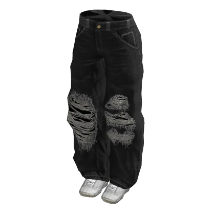 Ripped Black Baggy
