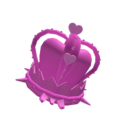 Hot Pink Spiky Floating Heart Crown