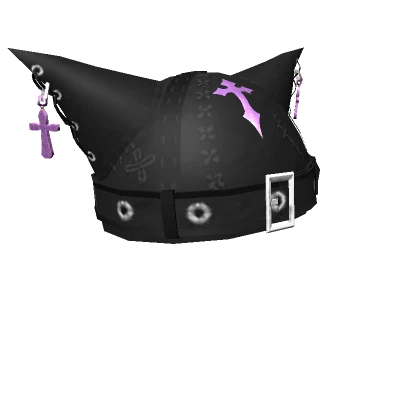 Black Trendy Kitten Beanie