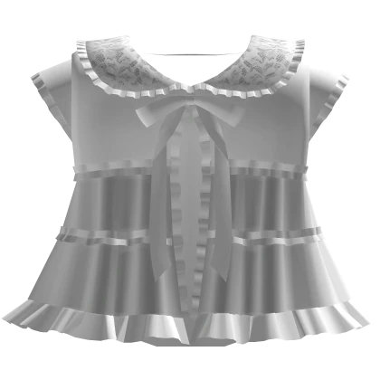 white gothic doll ruffled tiered lace collar dress