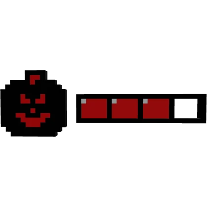 🎃 Black and Red Pumpkin 8-Bit Health Bar 