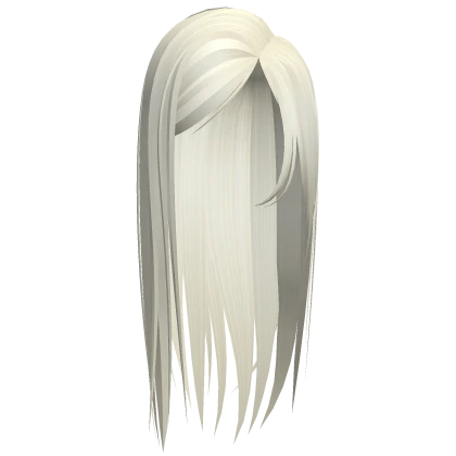 ☆ long straight side parted hair platinum blonde