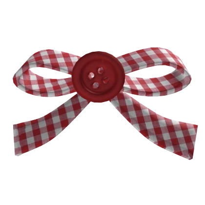 red plaid bow with red button