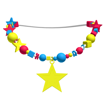 Kidcore decora red & yellow harajuku star necklace