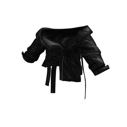 Black Y2K off shoulder Jacket /MIWAS