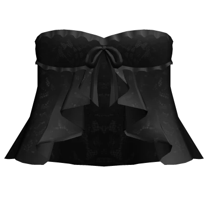 gothic ruffle lace tied dress / black
