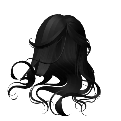 long messy wavey girl hair (black)