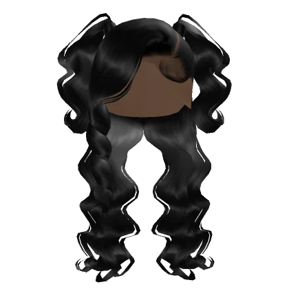 Side Part W/ Pony Curls In Black