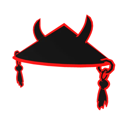 Red Cartoony Samurai Oni Hat