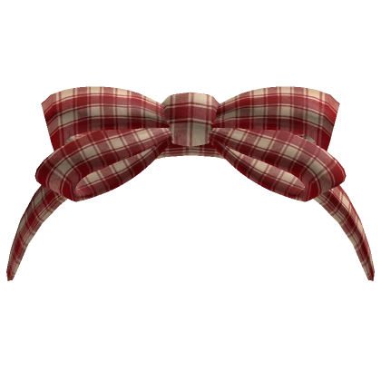 cute igari headband bow - red plaid