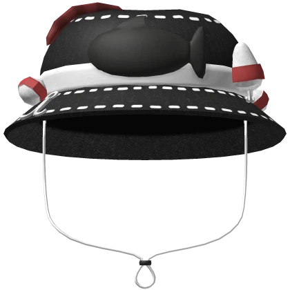 Cute Black Kawaii Trendy Fishy Fishing Hat 