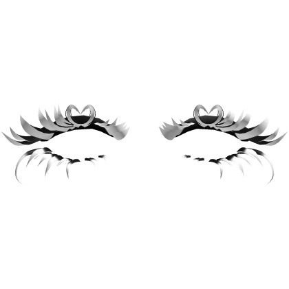 ♡ heart black white lashes