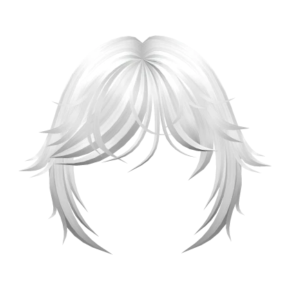 Fluffy Emo Bangs in White