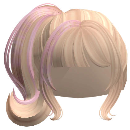 Gyaru Side Ponytail in Raccoon  Blonde and Pink