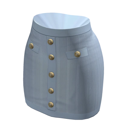 Gold-Button vintage designer Knit Skirt | Blue