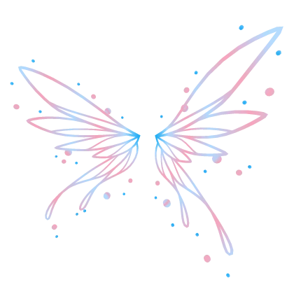 ✨🔮 Blue Pink Gleamcore Fairy Wings