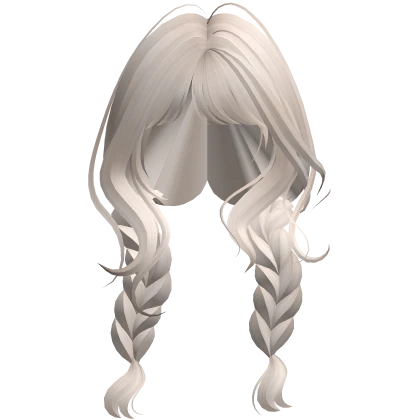 Beige Wavy Braided Pigtails