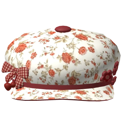 Red rose igari floral cottage cute beret mori kei