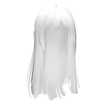 silky flowy layered  hime cut (white)