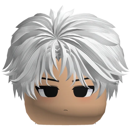 White Messy Wolfcut w/ Bandage