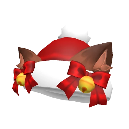 Cat Santa Pom hat Brown